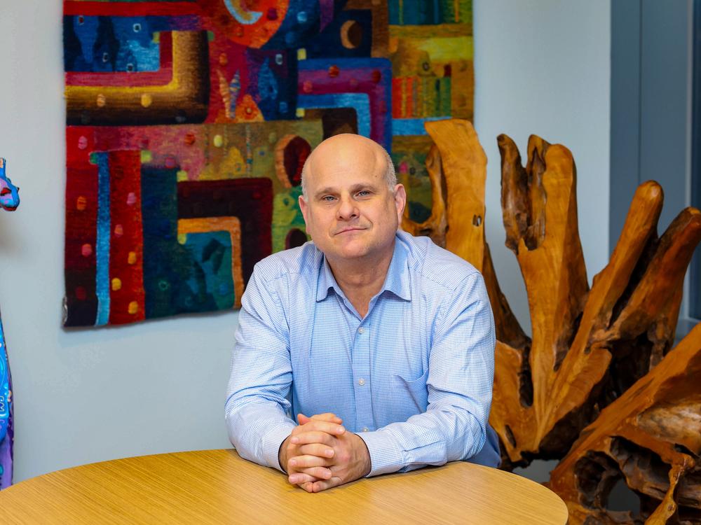 Dean Karlan, professor of economics and finance at Northwestern University and former chief economist for USAID, in his office at Northwestern on February 25 — the day he resigned. 