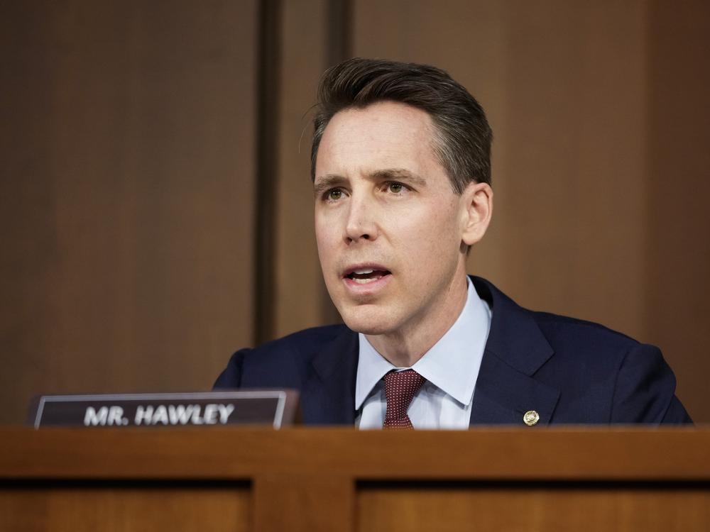 Sen. Josh Hawley delivers remarks during the Senate Judiciary Committee confirmation hearing for U.S. Supreme Court nominee Judge Ketanji Brown Jackson in the Hart Senate Office Building on Capitol Hill on March 21, 2022, in Washington, DC.