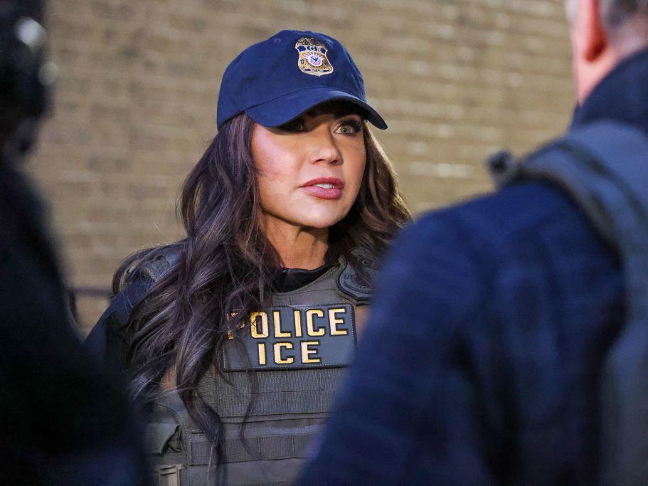 Homeland Security Secretary Kristi Noem oversaw immigration enforcement operations in New York City in January.