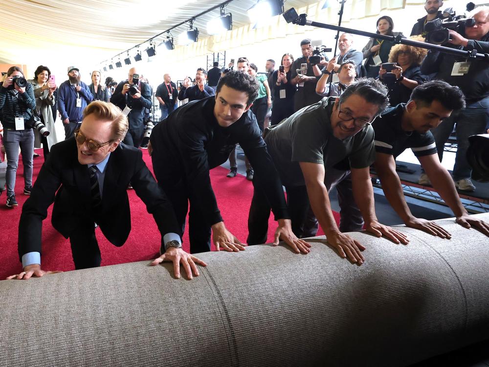 Conan O'Brien (left) attends the 97th Annual Oscars carpet roll out at Dolby Theatre in Hollywood, Calif. O'Brien will be hosting the 97th Academy Awards on Sunday night.