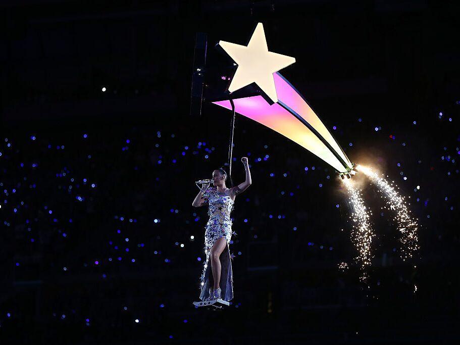 Katy Perry performs during the Super Bowl halftime show at University of Phoenix Stadium on Feb. 1, 2015, in Glendale, Ariz. Now she'll be in space but for real this time.