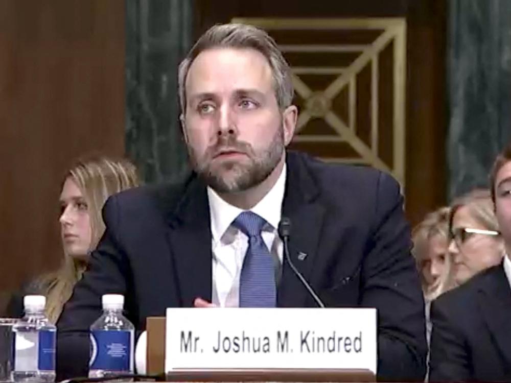 Alaska lawyer Joshua Kindred speaks during a judicial nomination hearing at the U.S. Senate Committee on the Judiciary in Washington, D.C., in 2019.