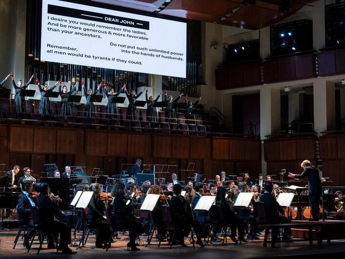 Julia Wolfe's <em>Her Story</em> includes excerpts from historical letters and speeches for the fight for women's equality. This performance took place at the Kennedy Center on Feb. 27.
