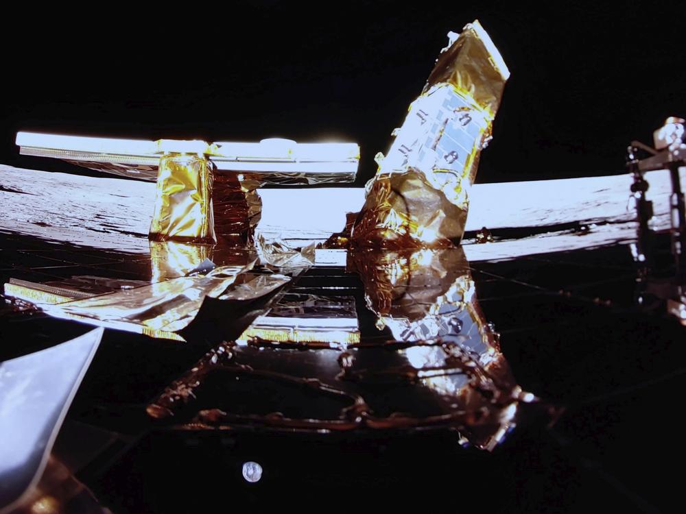 Private lunar lander Blue Ghost is seen after touching down on the moon on March 2.