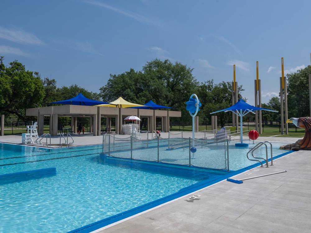 The renovated and renamed Charles McAfee Pool in Wichita, Kan., designed by architect Charles McAfee in 1969.