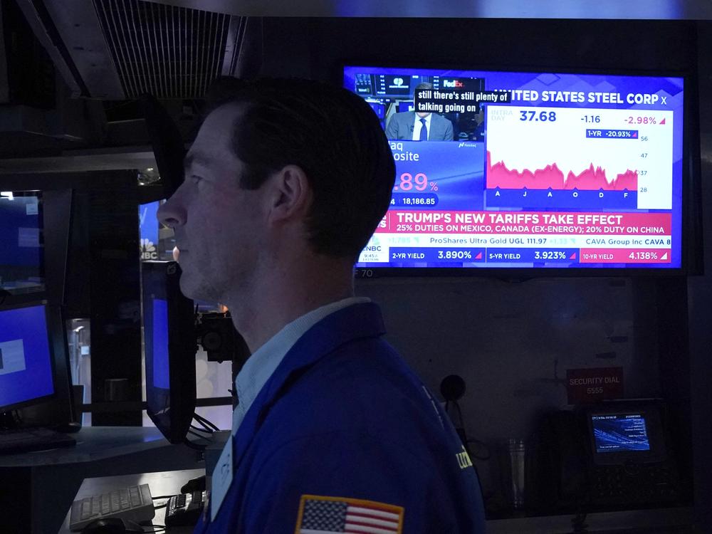 Traders work on the floor of the New York Stock Exchange in the Financial District in New York City on Tuesday.