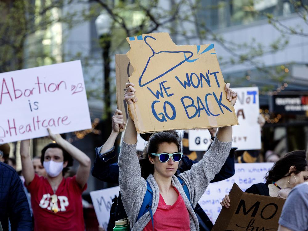 People march in downtown Boise, Idaho, in 2022, in response to the news that the U.S. Supreme Court could be poised to overturn the landmark Roe v. Wade case that legalized abortion nationwide.