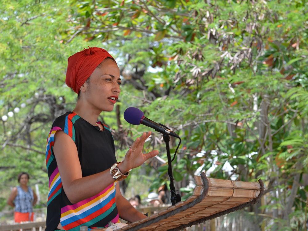 Zadie Smith reading at the Calabash International Literary Festival in Jamaica on May 31, 2014.