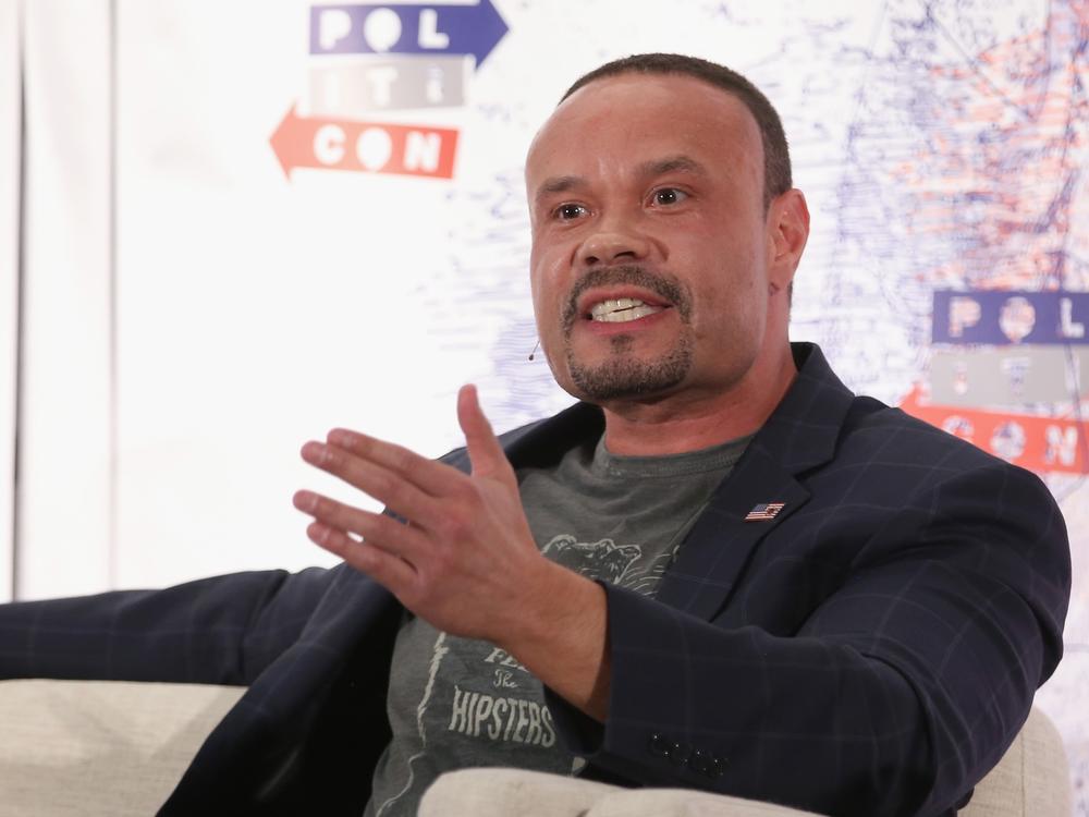 Dan Bongino speaks onstage during Politicon 2018 at Los Angeles Convention Center.