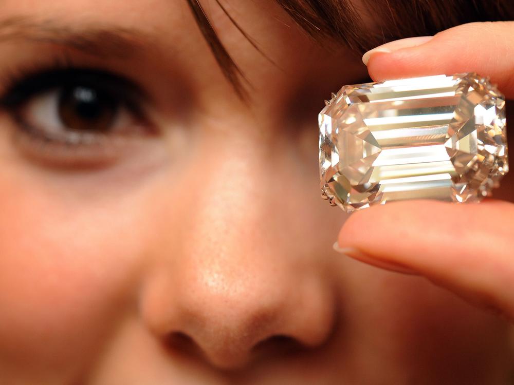 A Sotheby's employee displays a famous Lesotho I diamond during an auction preview in 2008 in Geneva. Some of the biggest diamonds ever found have been mined in Lesotho.