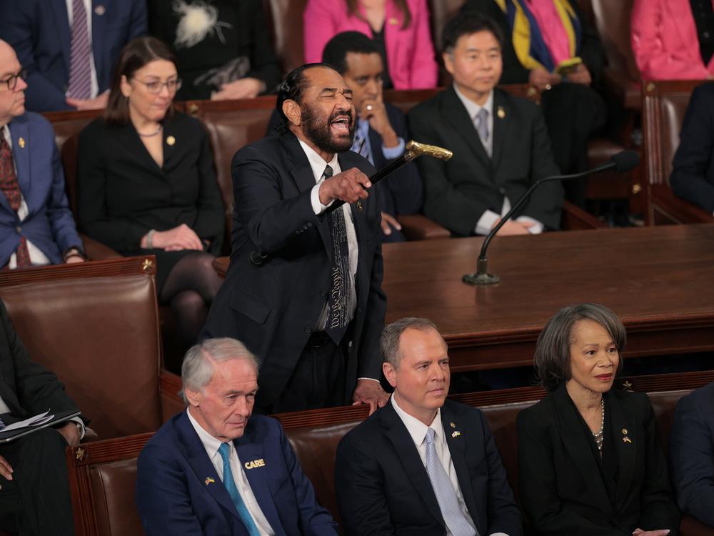 Rep. Al Green, D-Texas, was censured by the House on Thursday. The vote was in response to Green's protest  on Tuesday during President Trump's address to a joint session of Congress.