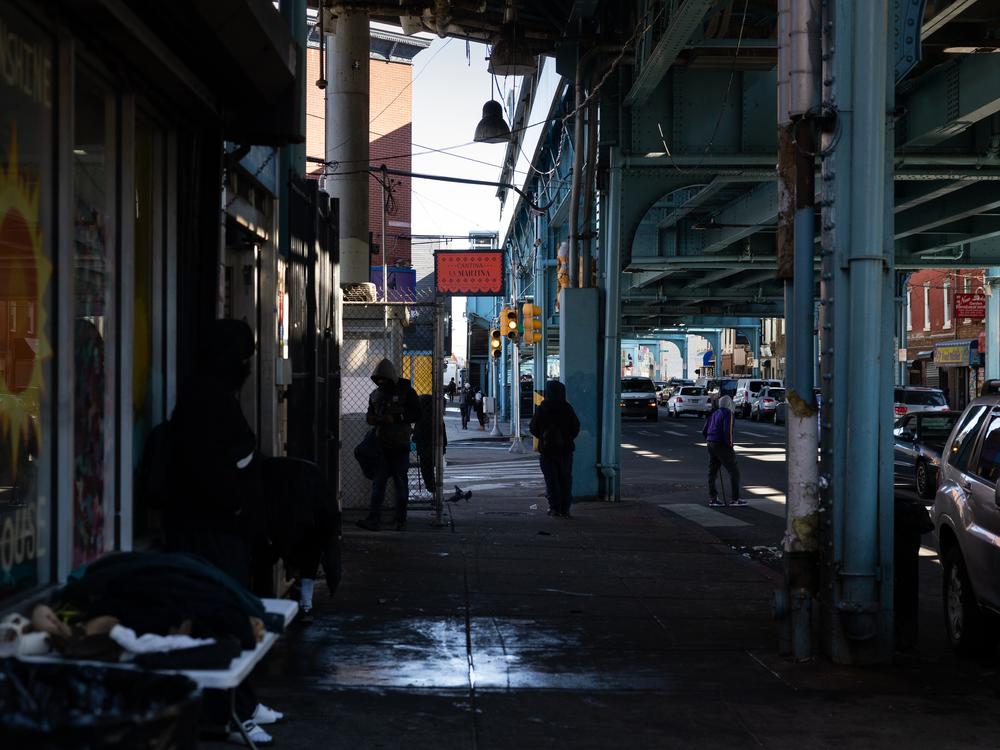The Kensington neighborhood in Philadelphia.  City officials, nonprofit groups, churches and other organizations have attempted to reduce the amount of open street drug use, but most locals say progress has been slow.  While deaths are down, people struggling with addiction are visible on most streets.