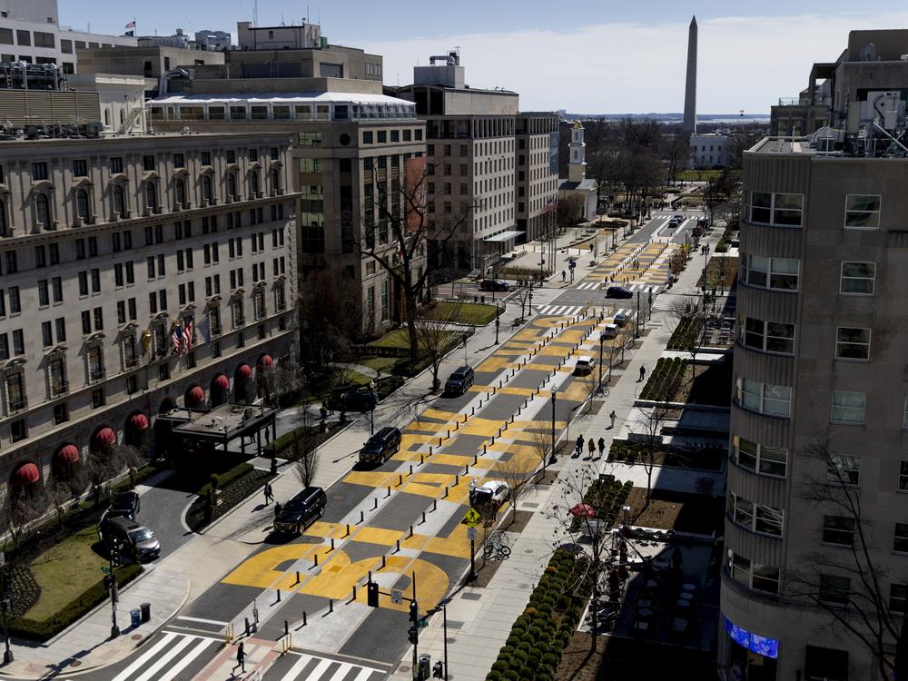 Reconstruction on D.C.'s Black Lives Matter plaza began on Monday, March 10.