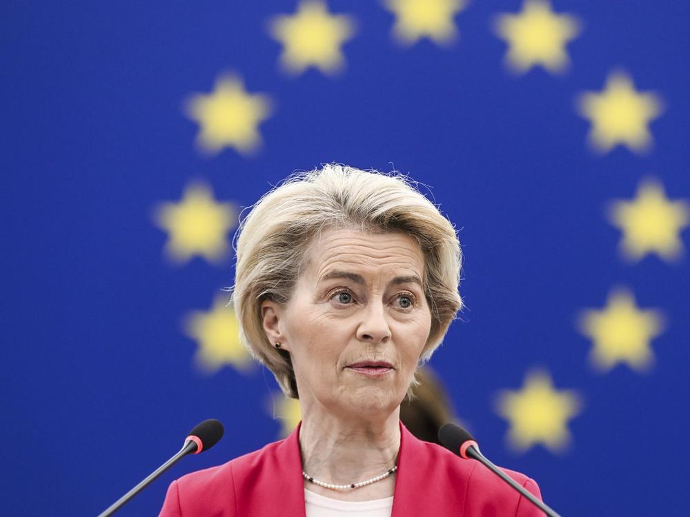 European Commission president Ursula von der Leyen addresses European Parliament members on new plans to ramp up defense spending agreed at last week's summit, Tuesday, March 11, 2025 at the European Parliament in Strasbourg, eastern France.