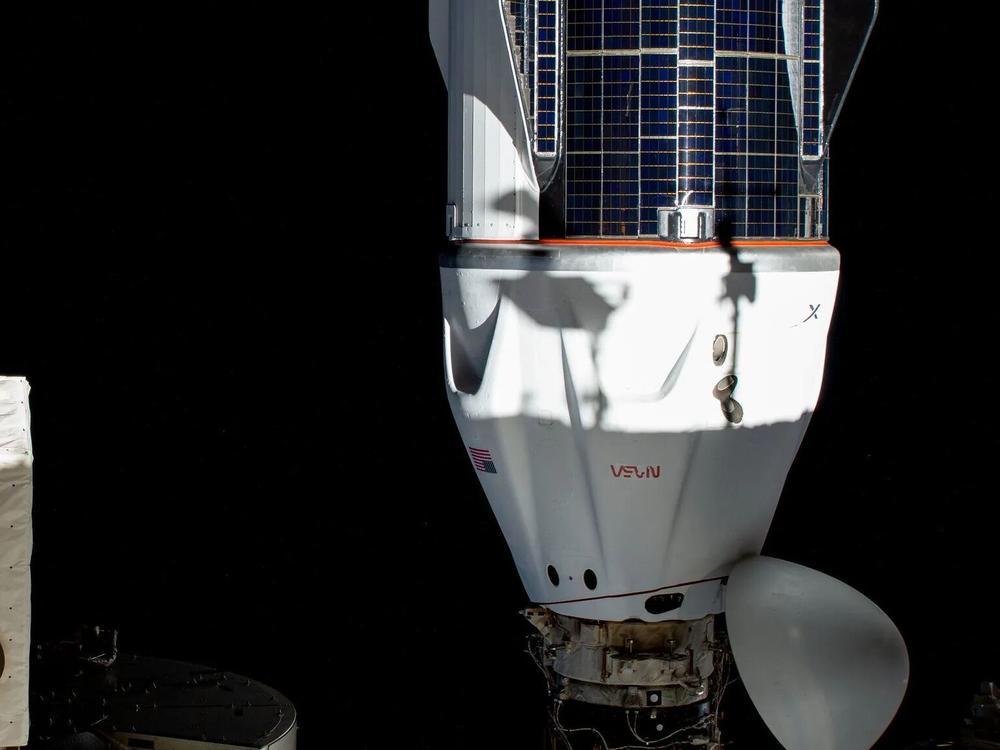 The SpaceX Dragon Freedom spacecraft is pictured docked at the International Space Station on Monday, Nov. 4, 2024. Williams and Wilmore could have used the capsule to return to Earth at any point since September of last year.