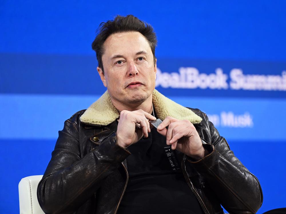 Elon Musk at <em>The New York Times </em>Dealbook conference in November 2023, when he criticized advertisers for boycotting his social media platform, X, after Media Matters and other groups reported on the rise of extremist content on the platform since his 2022 purchase.