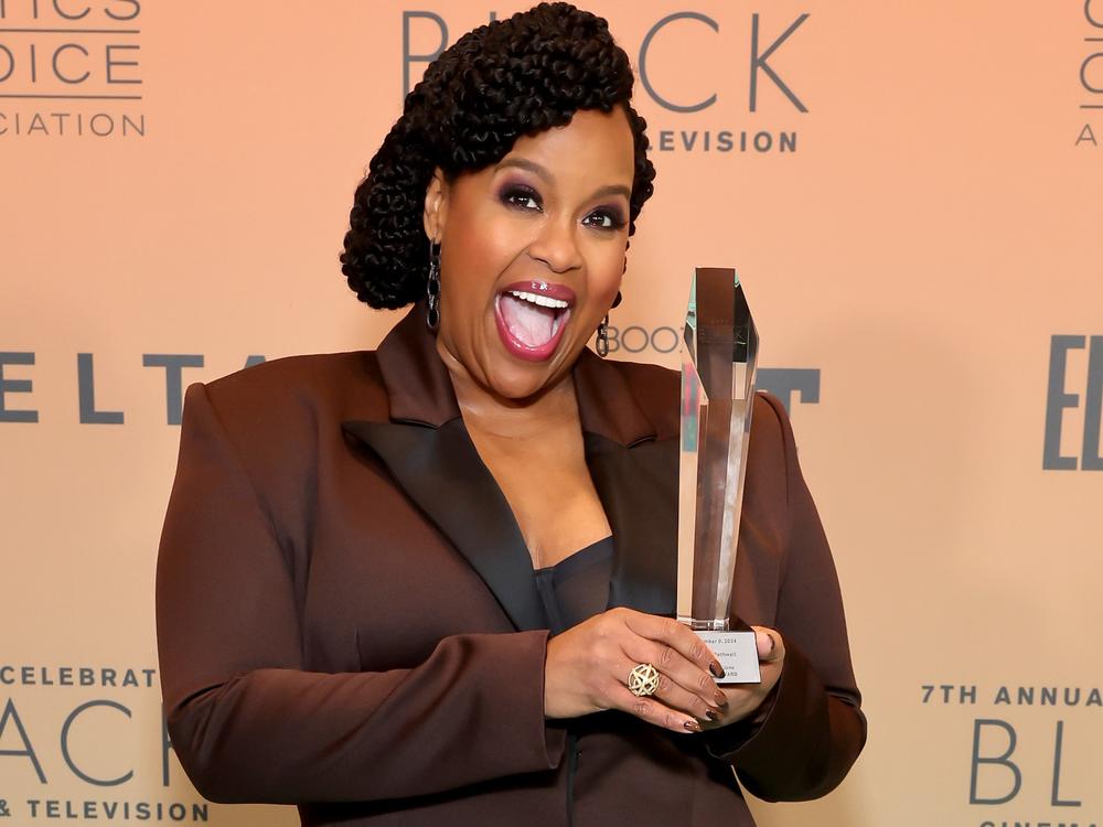 Natasha Rothwell, winner of the producer award, poses at the Winner's Walk during The Critics Choice Association's 7th Annual Celebration of Black Cinema & Television in December 2024 in Los Angeles.