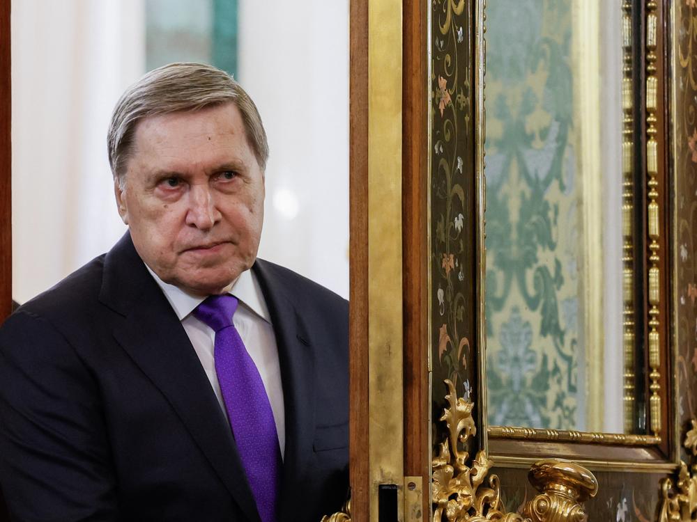 Kremlin aide Yuri Ushakov attends a meeting of the presidents of Russia and Belarus at the Kremlin in Moscow on Thursday.