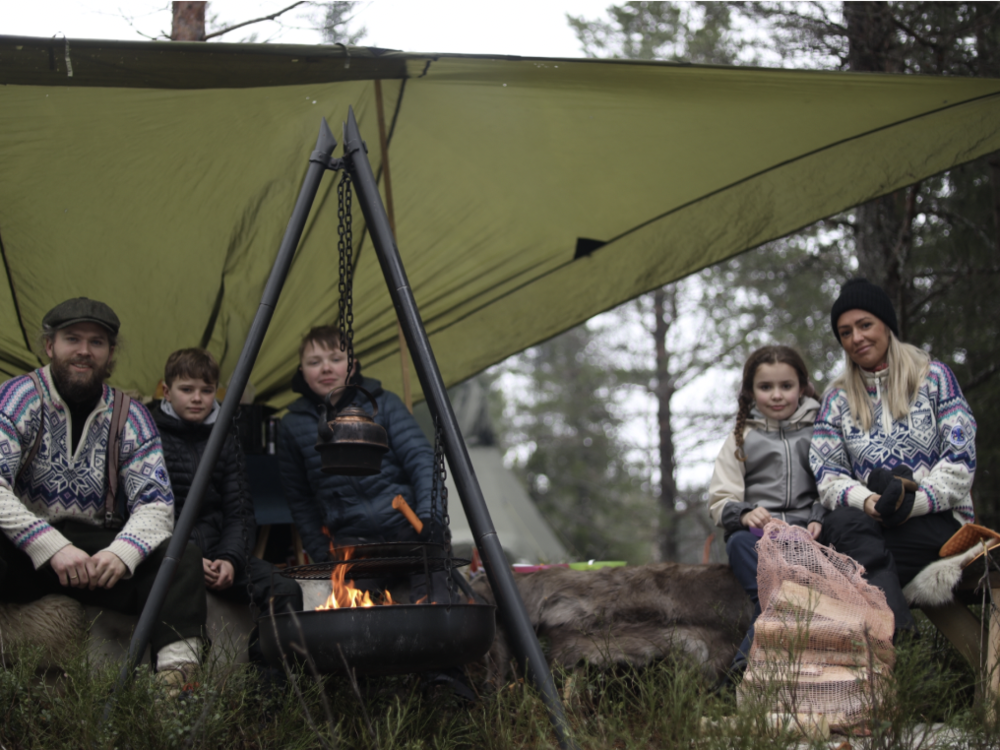 Norwegian Jon Hamernes and his family spent three weeks in a tent to watch the world championships of cross country skiing in Trondheim, Norway