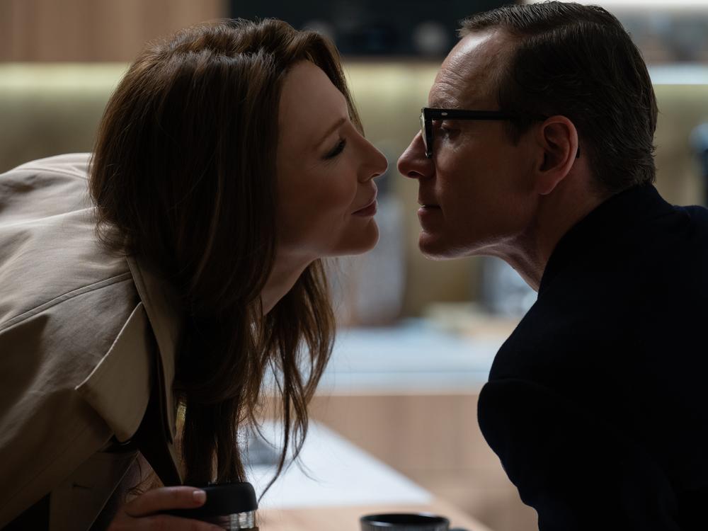 Cate Blanchett as Kathryn St. Jean and Michael Fassbender as George Woodhouse in <em>Black Bag,</em> director Steven Soderbergh's new spy thriller.