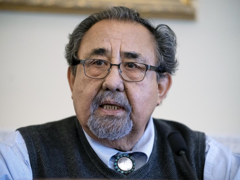 House Natural Resources Committee Chairman Raul Grijalva, D-Ariz., speaks at the Capitol in Washington, D.C., March 28, 2022.