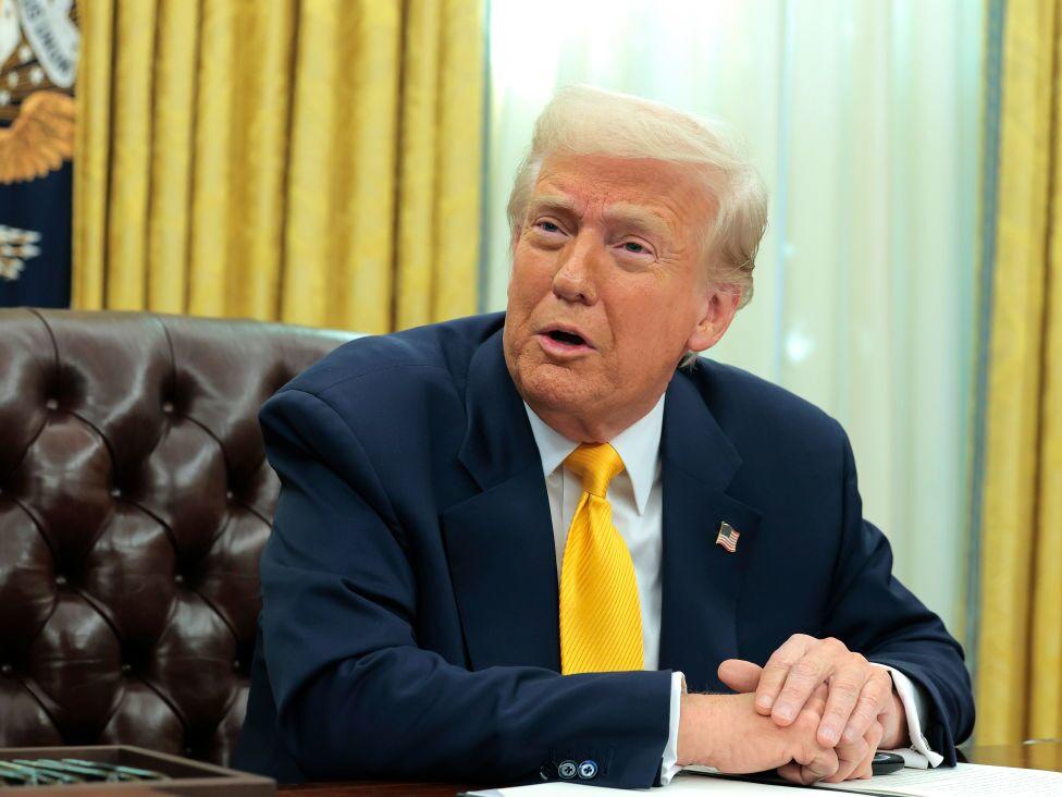 President Trump speaks before signing an executive order in the Oval Office at the White House on March 7.