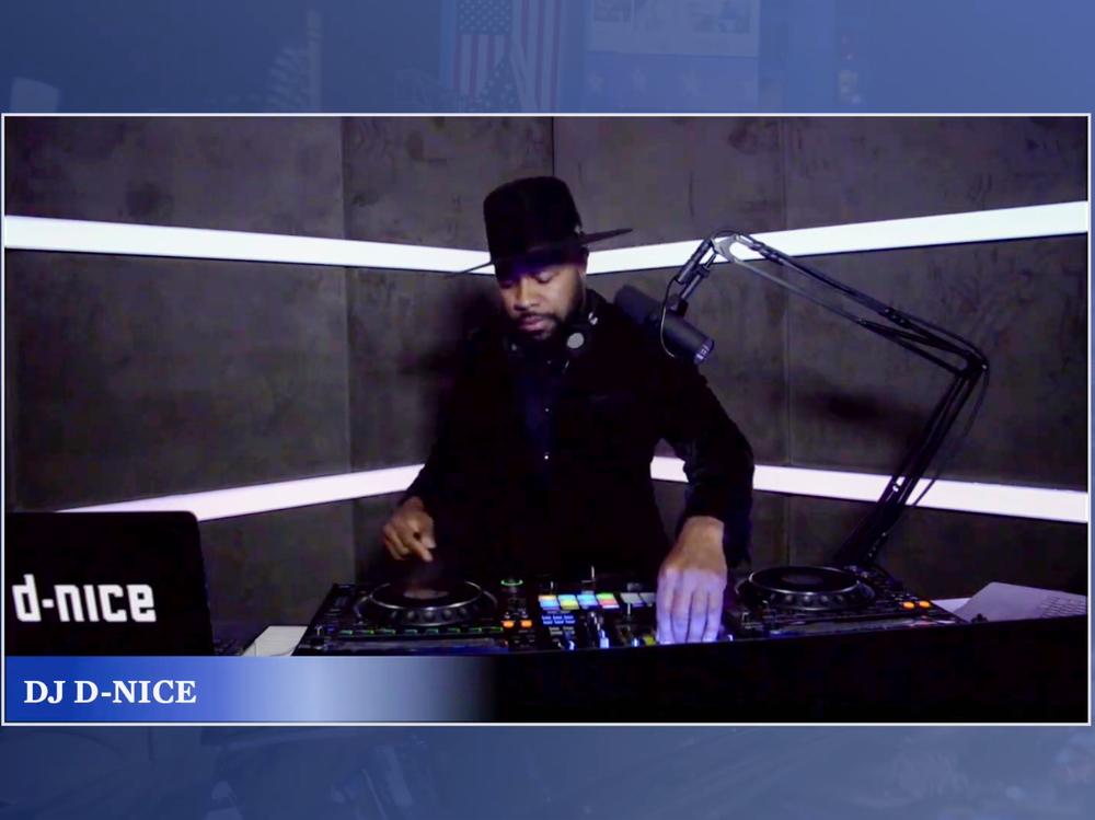 DJ D-Nice, whose live streamed DJ sets became a staple of the early COVID lockdown era, performs during an event on January 19, 2021 celebrating the inauguration of President-elect Joe Biden.