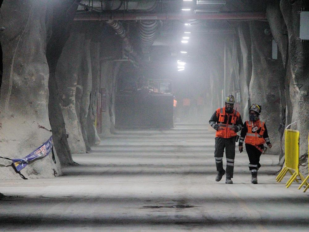 Employees of the Codelco's Chuquicamata copper mine work in Calama in Chile's Antofagasta province, on April 11, 2023.