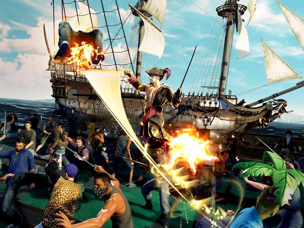 One of the absurd ship battles in Like a Dragon: Pirate Yakuza in Hawaii.