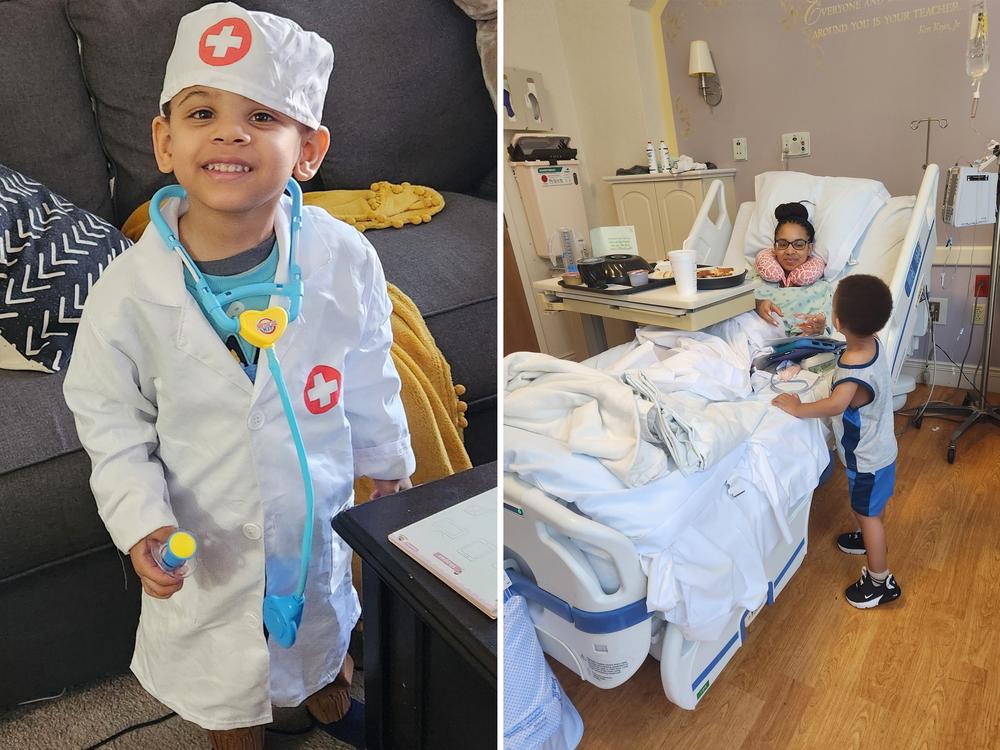 Left: BJ shows off his doctor's kit. 