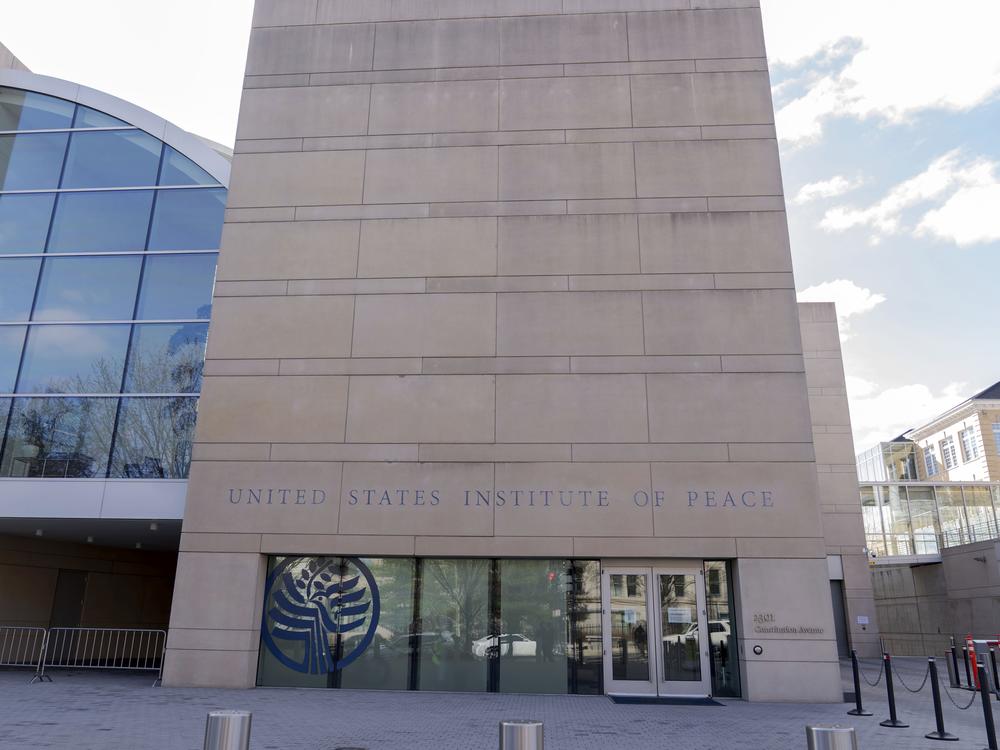 The United State Institute of Peace building is seen, Monday, March 17, 2025, in Washington.