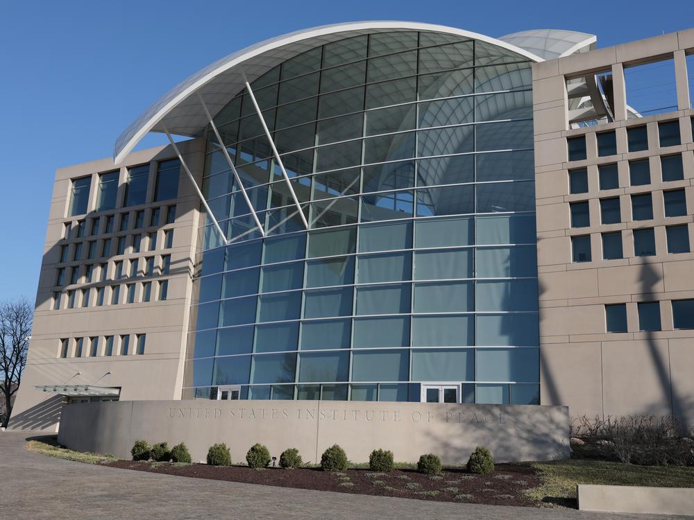A view of the United States Institute of Peace (USIP) building headquarters on March 18, 2025 in Washington, DC. Trump administration employees entered the building on Monday with the help of law enforcement officials after President Trump ordered the dismantling of the congressionally funded independent nonprofit.