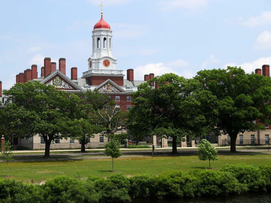 A view of the campus of Harvard University