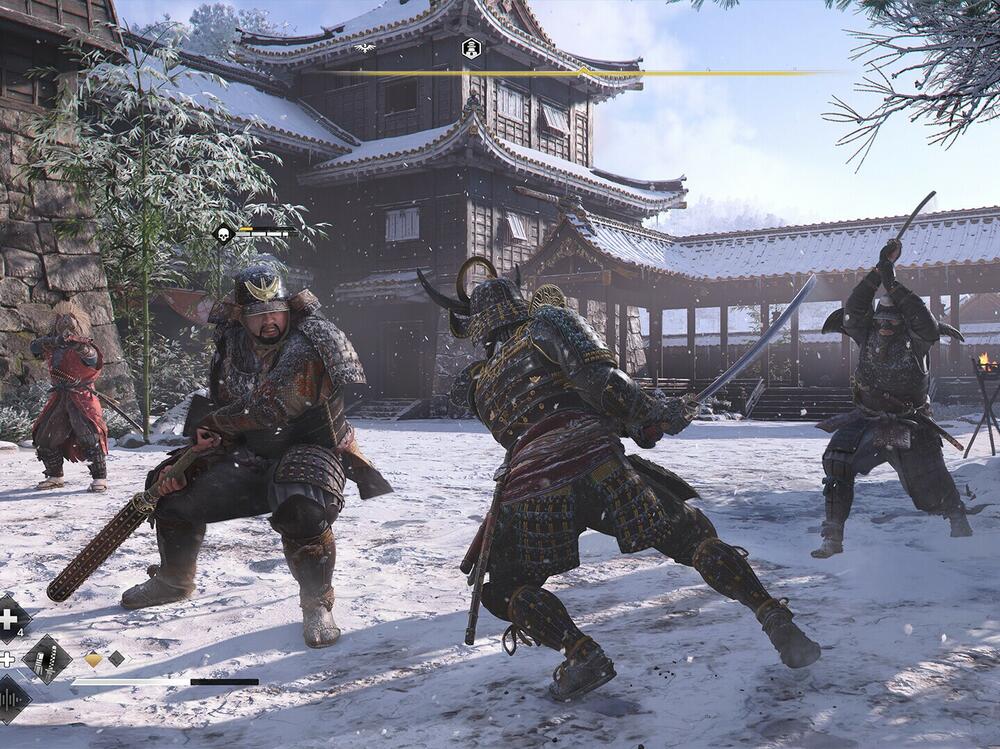 Yasuke wields a long katana against foes in Assassin's Creed Shadows.
