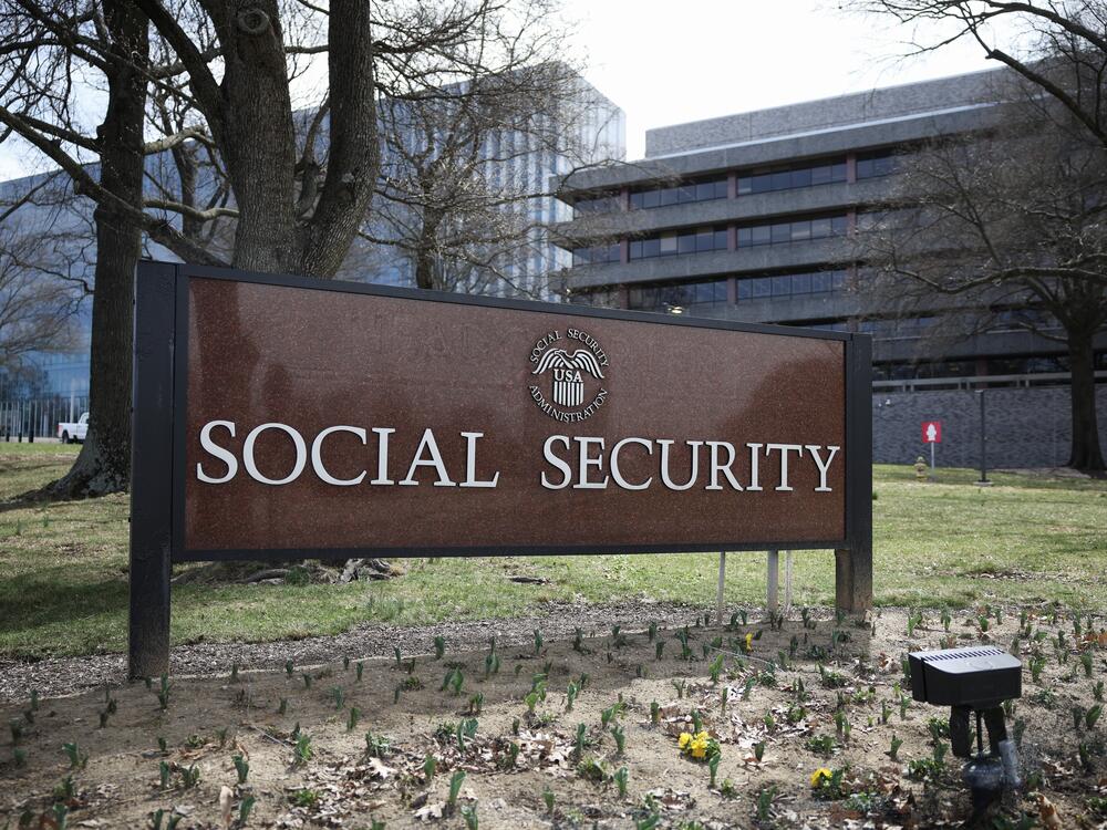 The entrance of the Social Security Administration's main campus in Woodlawn, Md., is seen on Wednesday.
