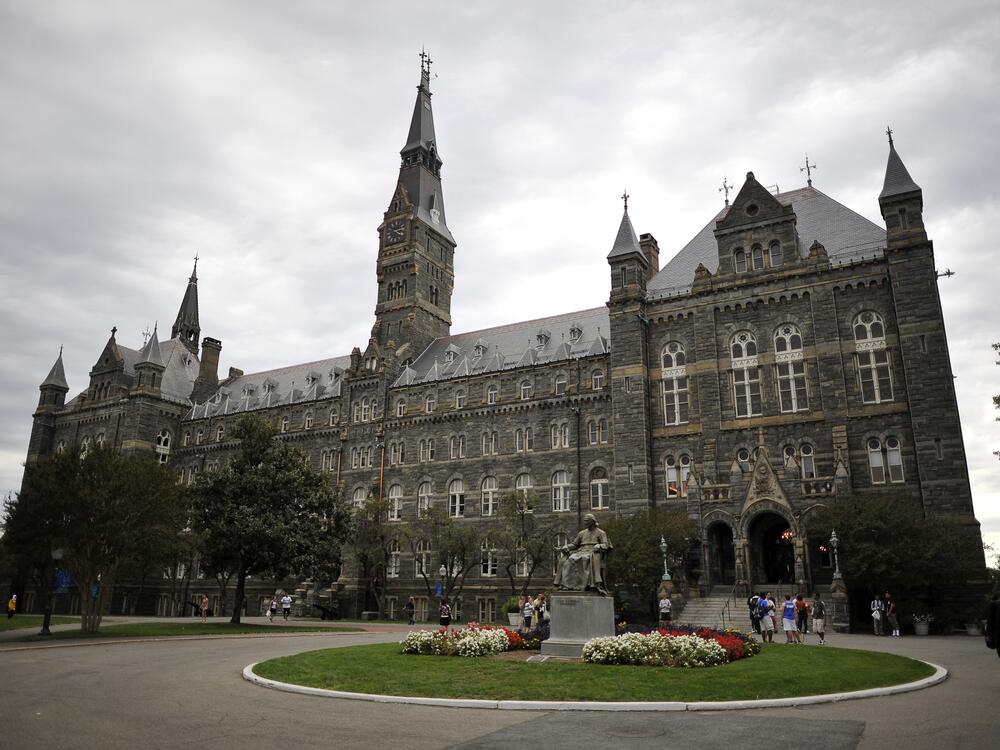 Healy Hall, the flagship building of Georgetown University's main campus in Washington, D.C., is seen in 2011.