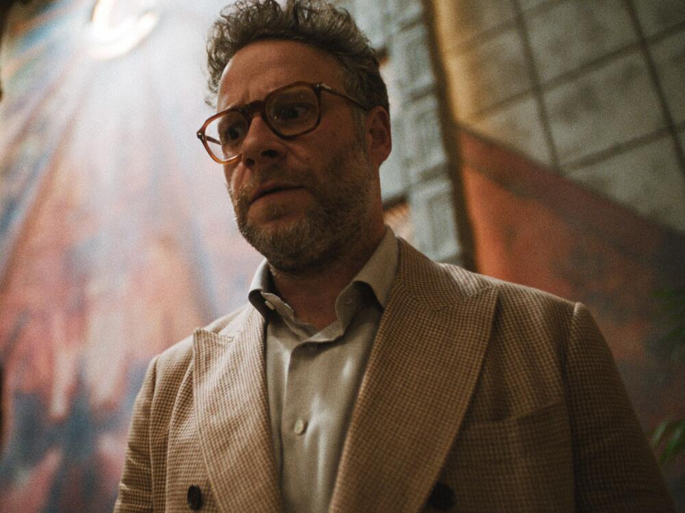 Seth Rogen plays a flustered movie executive in <em>The Studio.</em>