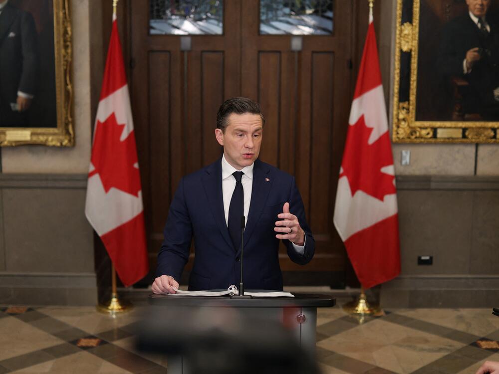 Canadian Conservative Party leader Pierre Poilievre has seen his large lead over the Liberals shrink in polls, after months in which President Trump has discussed taking over Canada and making it a state.