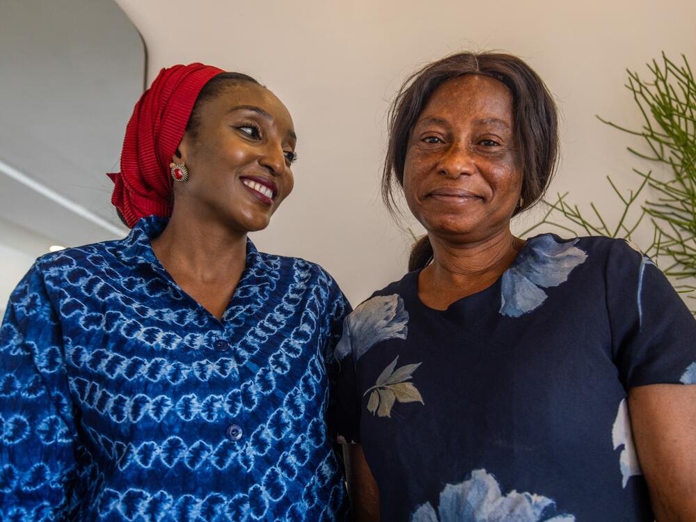 Zainab Bashir Yau, a medical esthetician, and Susan Anderson in Bashir Yau's dermatology clinic.