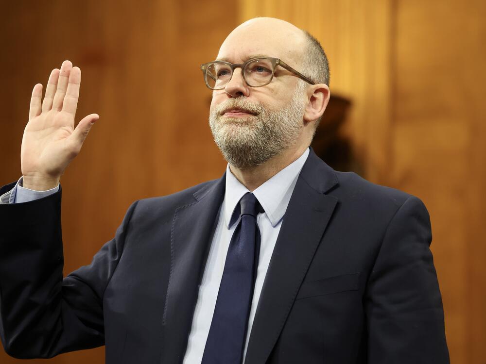 Russell Vought is sworn in during his Senate nomination hearing. Vought, who's now the director of the Office of Management and Budget, was an architect of the Heritage Foundation's Project 2025 plan that's served as a roadmap for many of the Trump administration's policies.