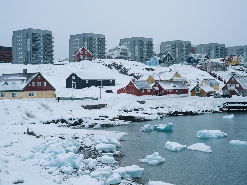 Homes in Nuuk, Greenland, as seen on March 24, 2025. Greenland's Prime Minister Mute Egede accused Washington of interfering in its affairs after second lady Usha Vance and other U.S. officials said they would visit the Danish territory.