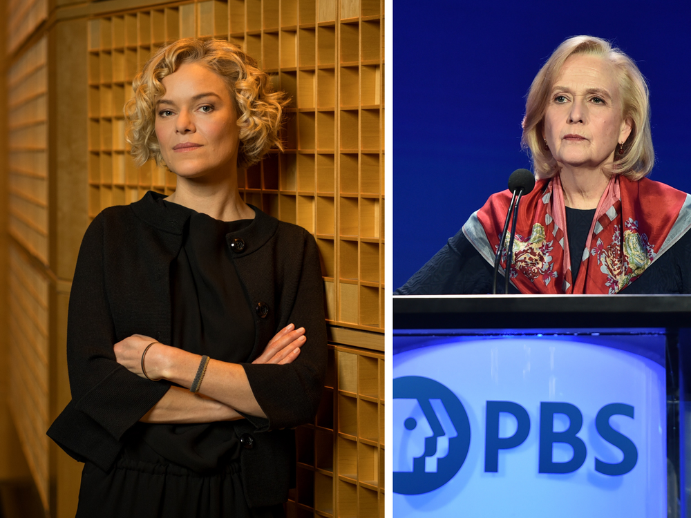 Katherine Maher of NPR, at left, and Paula Kerger of PBS are scheduled to testify on Capitol Hill about the federal funding their organizations receive.