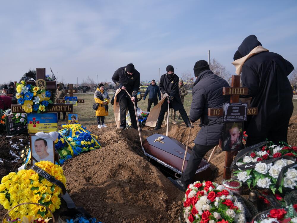 Andrii Ruban is buried in February after serving nearly three years with Ukraine's armed forces.