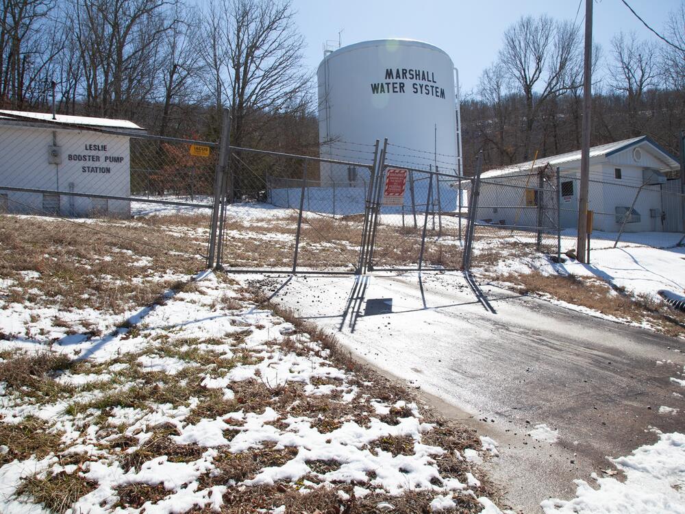 A storage tank in northern Arkansas holds water from the Ozark Mountain Regional Public Water Authority, which has defied a state law requiring fluoride to be added to drinking water for more than a decade.