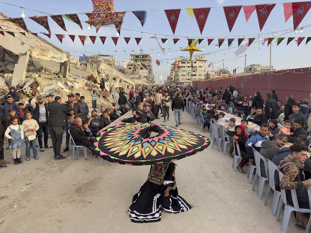 Palestinians celebrate breaking the fast during the Muslim holy month of Ramadan in Gaza City, Gaza Strip, on March 6.