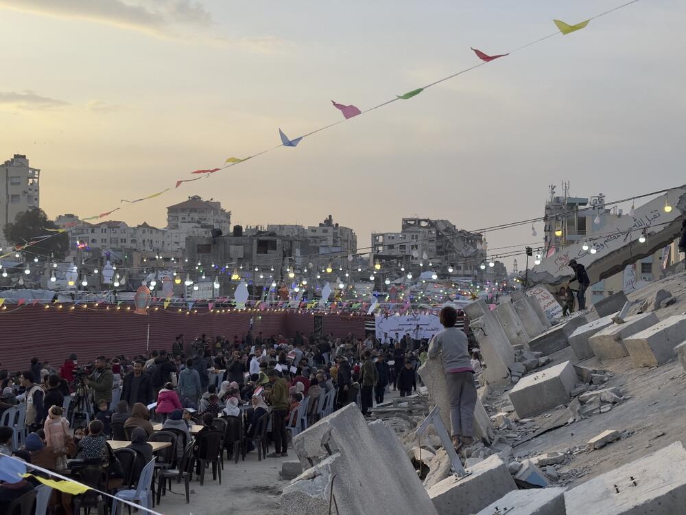 For a brief moment in Gaza City, Palestinians could gather and break the fast together during Ramadan with a relative calm of the ceasefire, March 6.