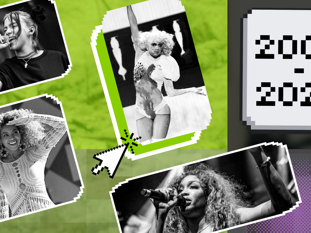 Clockwise, from top left: Billie Eilish, Lady Gaga, SZA and Beyoncé.
