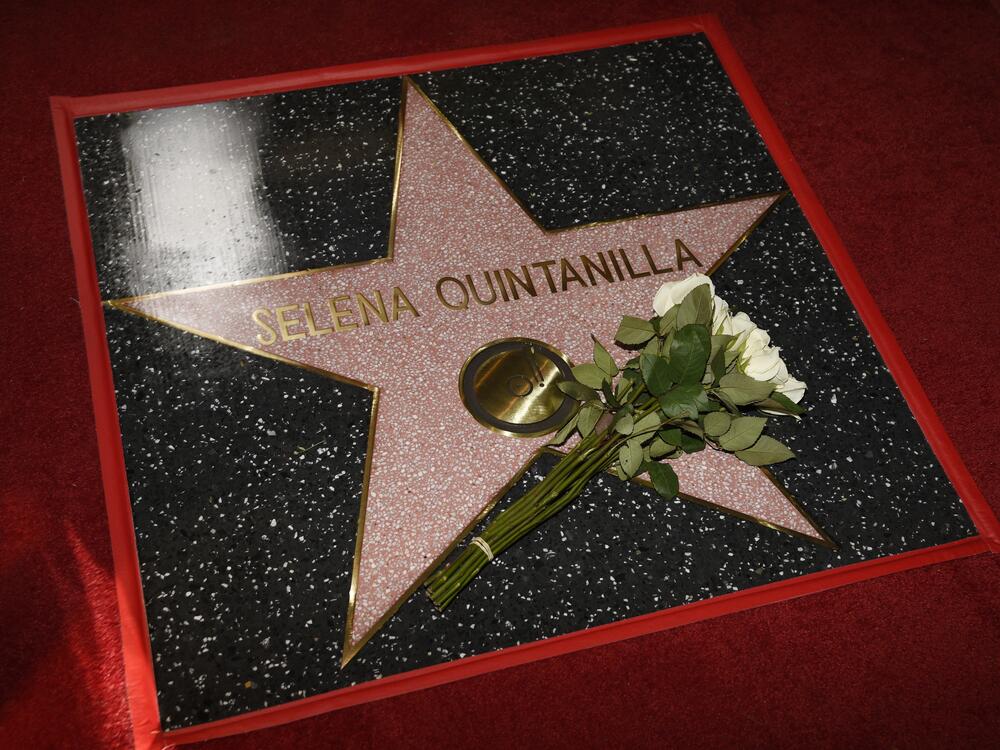 A star on the Hollywood Walk of Fame for the late singer Selena Quintanilla is pictured following a ceremony on Friday, Nov. 3, 2017, in Los Angeles.