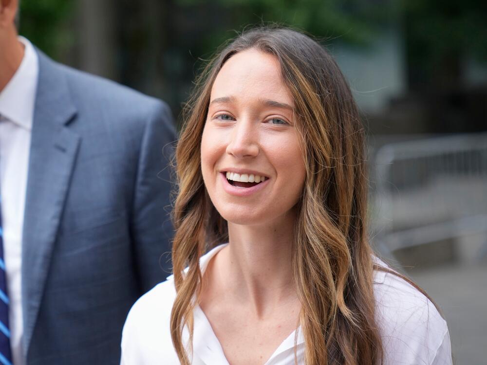Charlie Javice leaves federal court in New York on Aug. 23, 2023.