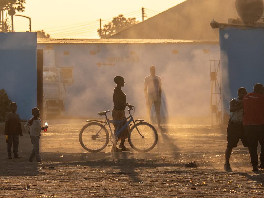 A dusty street scene in Kabwe, Zambia. The town's dust is still heavily contaminated with lead after nearly 100 years of lead mining and smelting that eventually ceased in 1994. Lead poisoning continues to affect thousands in the town.